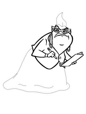 Распечатываем на  черно белые картинки Корпорация монстров для мальчиков