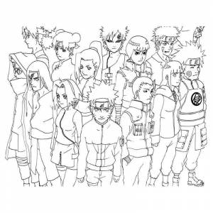 Раскраска наруто и герои аниме