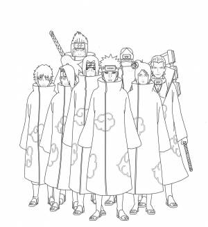 Раскраски наруто акацуки