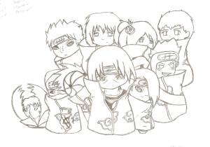 Раскраски наруто акацуки