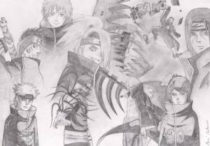 Раскраски наруто акацуки