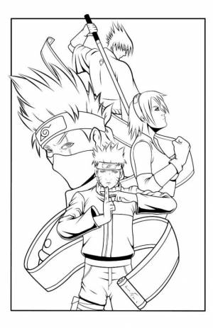 Раскраска Команда Наруто