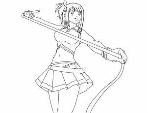 Раскраска Персонажи из аниме Хвост феи возле новогодней елки быстро