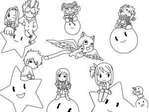 Раскраска Хвост Феи чибики