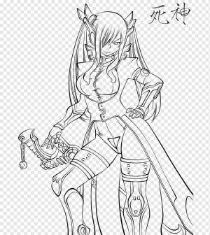 Штриховой рисунок Erza Scarlet Natsu Dragneel Рисование Хвост Феи, сказочный хвост, белый, манга, чиби png