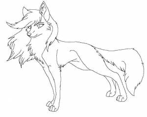 Раскраски волчица, Раскраска Волчица аниме аниме