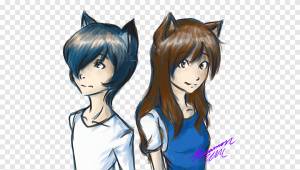 Волк аниме амэ серый волк рисунок, аниме, млекопитающее, черные волосы png