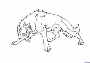 Раскраски волк, Раскраска Волк с крыльями ангела волк