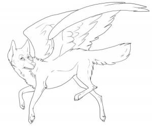 Раскраски про волков с крыльями