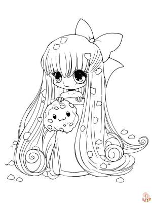 Раскраски Аниме Девушка для детей и печати  GBcoloring