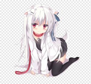 Catgirl Kawaii Аниме, Кошка, cg Рисунки, животные, черные волосы png