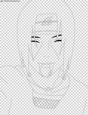 Итачи Учиха Джирая Line art Рисование Эскиз, наруто, угол, белый, лицо png