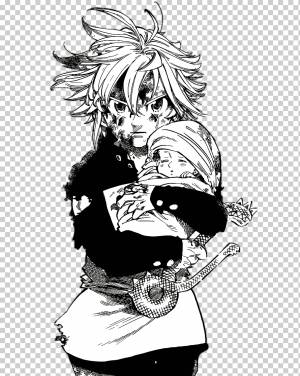 Семь Смертных Грехов Мелиода Манга Аниме Мерлин, манга, манга, чиби, монохромный png