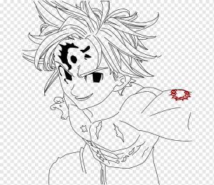 Семь Смертных Грехов Рисование Мелиода сэр Гоутер, Мелиода, белый, лицо, манга png