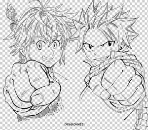Meliodas Anime Line art Рисование семи смертных грехов, аниме, белый, лицо, манга png