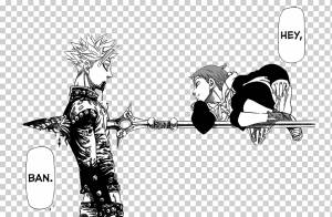 Мелиодас Семь смертных грехов Манга, 7 смертных грехов, манга, другие, монохромный png