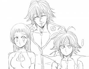 Раскраска Главные персонажи Nanatsu no Taizai