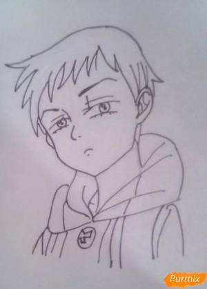 Как нарисовать Кинга из аниме Семь Смертных Грехов поэтапно