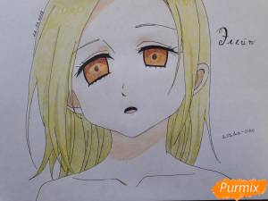 Как нарисовать Элейн из Семь смертных грехов поэтапно