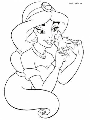 Раскраски Принцессы Диснея для девочек  в красивых платьях