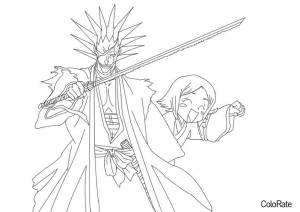 Раскраска Кенпачи и Ячиру