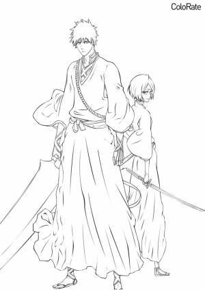 Раскраска Ичиго и Рукия