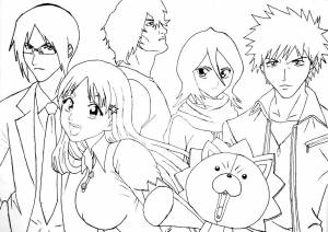 Раскраска Куросаки с друзьями