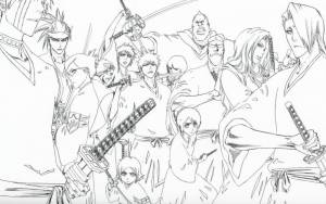 Раскраска Персонажи из аниме Блич