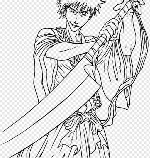 Ichigo Kurosaki Line art Tōshirō Hitsugaya Bleach Книжка-раскраска, ичиго куросаки, белый, рука, манга png