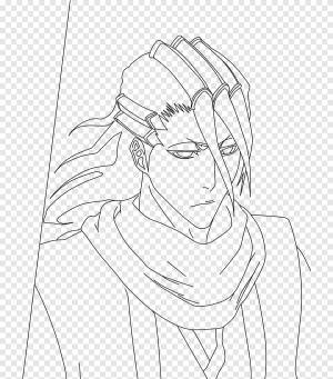 Ичиго Куросаки Line art Бьякуя Кучики Рэндзи Абарай Рисование, Ичиго Куросаки, угол, белый png