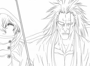 Раскраска Зараки Кенпачи Блич