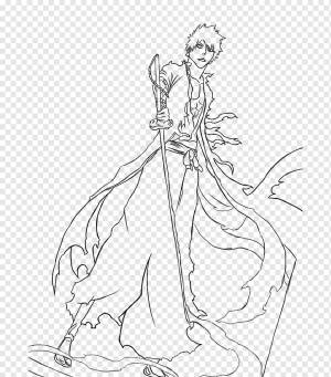 Ичиго Куросаки Line art Рукия Кучики Рэндзи Абарай Рисование, Ичиго Куросаки, белый, рука, монохромный png