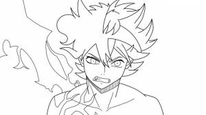 Раскраска Аста демон Черный клевер