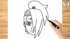 How to draw Deidara Akatsuki Naruto Step by step Tutorial