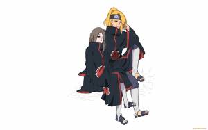 Обои Аниме Naruto, обои для рабочего стола, фотографии аниме, naruto, дейдара, плащи, акацки, девушка Обои для рабочего стола,  обои картинки заставки на рабочий стол
