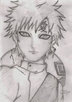 Гаара карандашом для срисовки