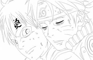Раскраска Гаара и Наруто