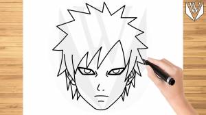 How to draw GAARA Naruto Step by step Tutorial