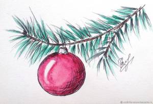 Рисунок веточка ели для детей