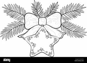 Раскраска веточка елки