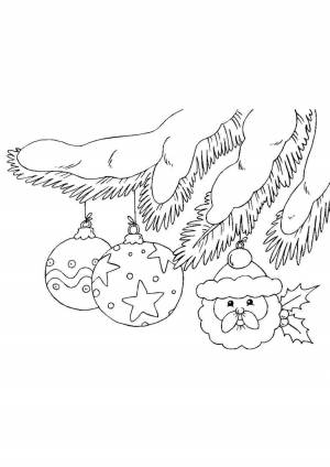 Раскраска веточка елки