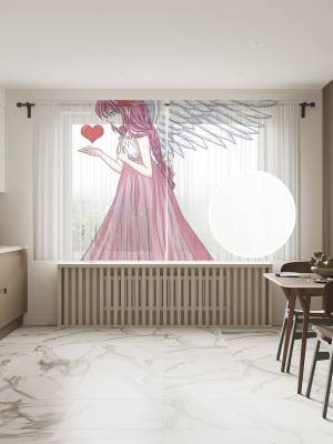 Фототюль JoyArty Яёй из Глиттер Форс 145x180см, 2 полотна, лента, 50 крючков