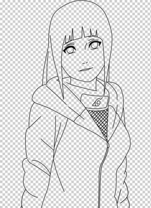 Хината Хьюга Line art Рисование Наруто, наруто, угол, белый, лицо png