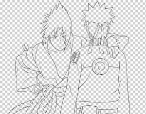 Саске Учиха Наруто Узумаки Line art Хината Хьюга Эскиз, наруто, белый, лицо, рука png