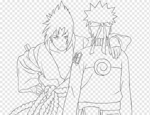 Саске Учиха Наруто Узумаки Line art Хината Хьюга Эскиз, наруто, белый, лицо, рука png