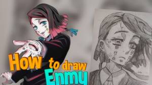 How to draw Enmu for demon slayer with a pencil