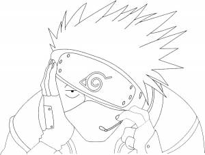 Раскраска Какаши с рацией