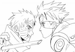 Раскраски Наруто обито