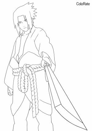 Раскраска Взрослый Саске