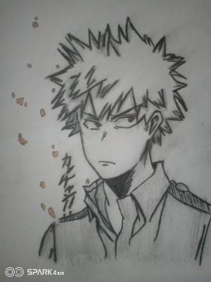 Кацуки Бакуго простым карандашом